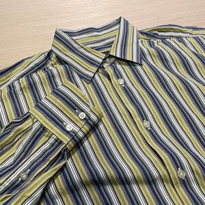 Canali Sportswear Men's Multicolor L/S Striped Shirt Sz L Made In Italy Preppy